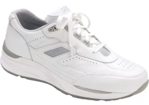 Journey White Leather Lace-Up Walking Shoe