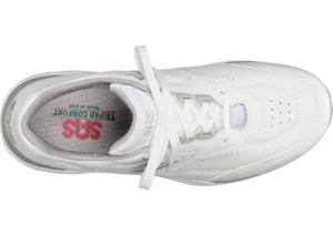 Journey White Leather Lace-Up Walking Shoe