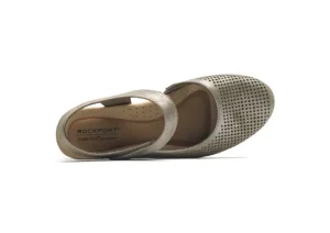 Judson Metallic Perforated Leather Wedge Sandal