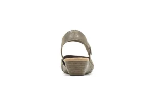 Judson Metallic Perforated Leather Wedge Sandal