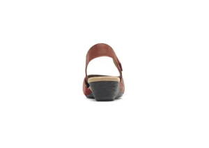 Judson Red Perforated Leather Wedge Sandal