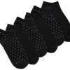 K. Bell Women's Black No Show Socks (Six Pair Pack)