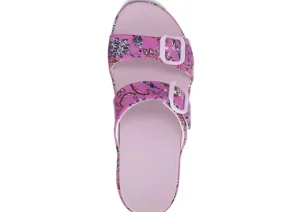 Kandi Pink Paisley Floral EVA Double Strap Slide Sandal