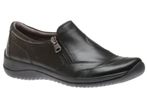 Kara Faraday Black Leather Zipper Slip-On Shoe