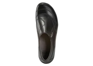 Kara Faraday Black Leather Zipper Slip-On Shoe