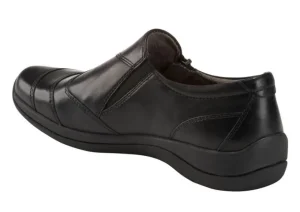 Kara Faraday Black Leather Zipper Slip-On Shoe