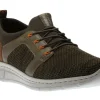 Knittech Green Brown Mesh Slip-On Bungee Sneaker