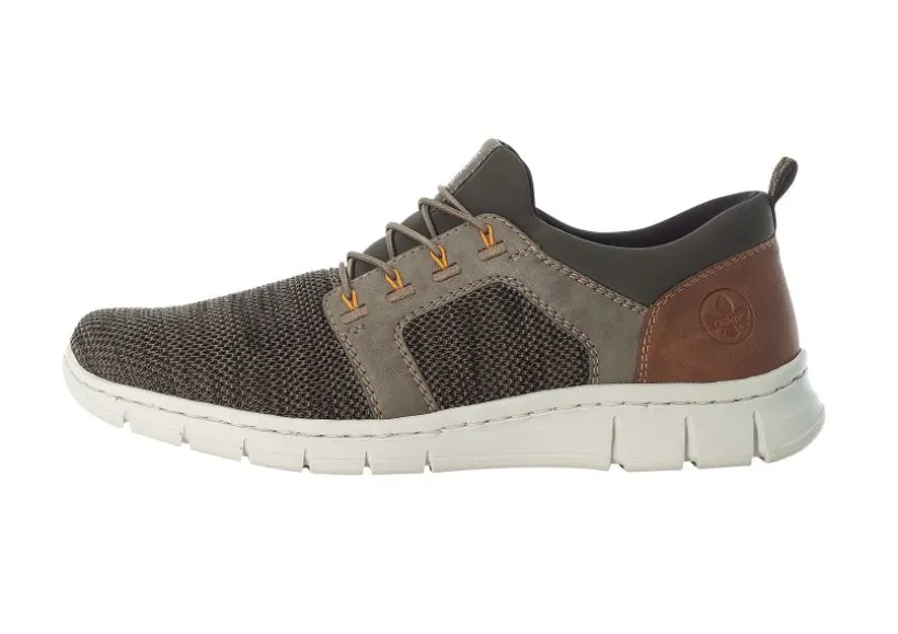 knittech_green_brown_mesh_1.webp Knittech Green Brown Mesh Slip-On Bungee Sneaker