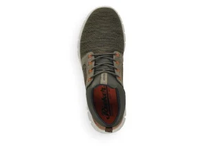 Knittech Green Brown Mesh Slip-On Bungee Sneaker