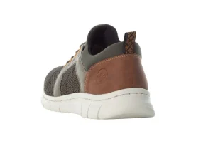 Knittech Green Brown Mesh Slip-On Bungee Sneaker