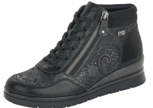 Korfu Black Paisley Wedge Ankle Boot