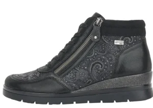 Korfu Black Paisley Wedge Ankle Boot