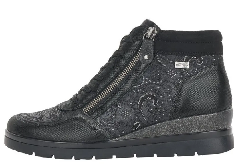korfu_black_paisley_wedge_1.webp Korfu Black Paisley Wedge Ankle Boot