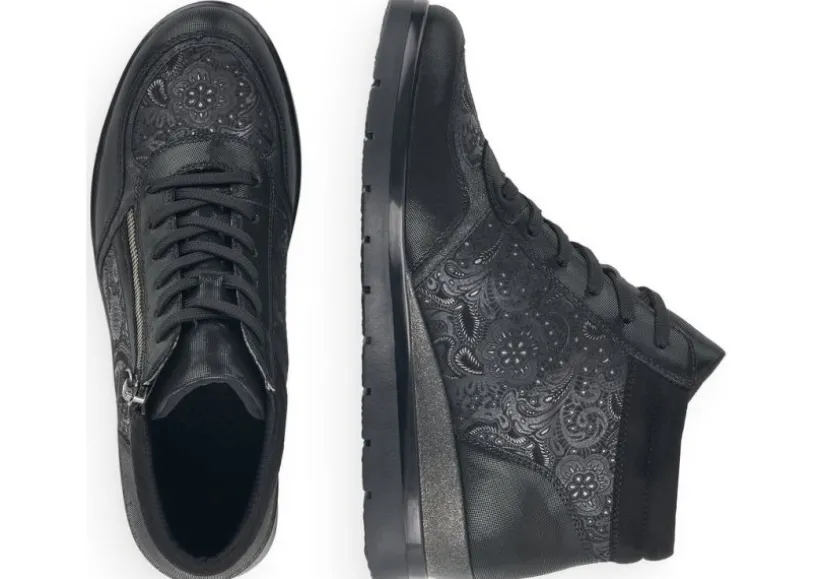 korfu_black_paisley_wedge_2.webp Korfu Black Paisley Wedge Ankle Boot