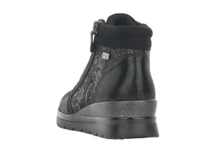 Korfu Black Paisley Wedge Ankle Boot