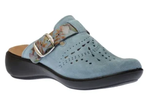 Korsika 345 Light Blue Nubuck Leather Clog