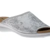 Ladies White Silver Slide Sandal