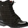 Largo Black Grey Tartan Ankle Dress Boot