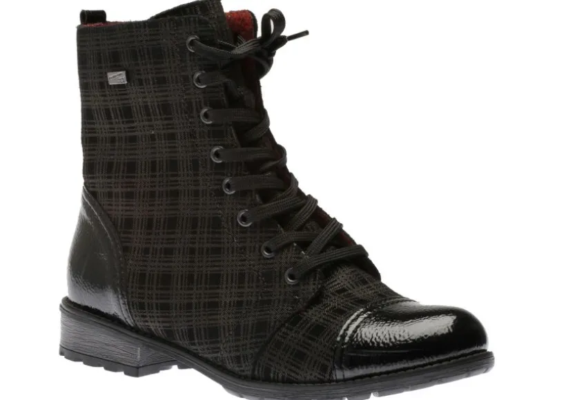 largo_black_grey_tartan_a_0.webp Largo Black Grey Tartan Ankle Dress Boot