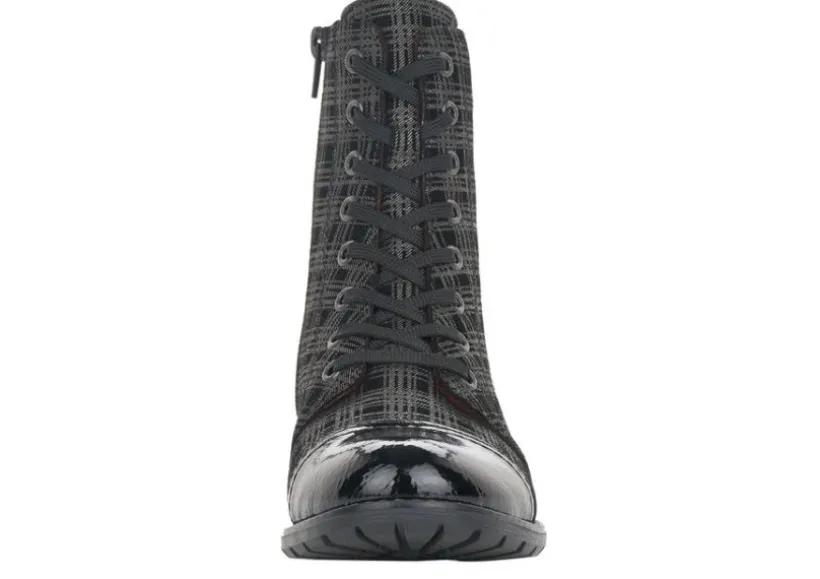largo_black_grey_tartan_a_1.webp Largo Black Grey Tartan Ankle Dress Boot