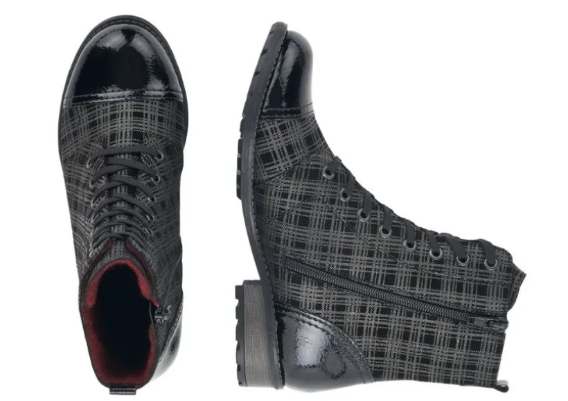 largo_black_grey_tartan_a_2.webp Largo Black Grey Tartan Ankle Dress Boot