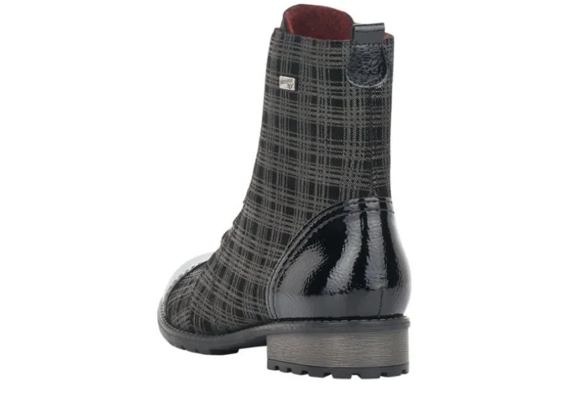 largo_black_grey_tartan_a_3.webp Largo Black Grey Tartan Ankle Dress Boot