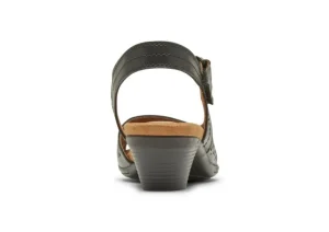 Laurel Black Perforated Sandal