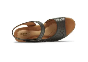Laurel Black Perforated Sandal