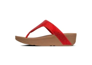 Lottie Shimmer Crystal Passion Red Thong Sandal