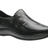 Lugano Black Leather Elastic Slip-On Shoe