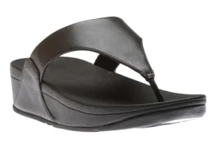 Lulu Black Leather Thong Sandal
