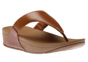 Lulu Light Tan Brown Leather Thong Sandal