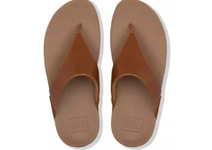 Lulu Light Tan Brown Leather Thong Sandal