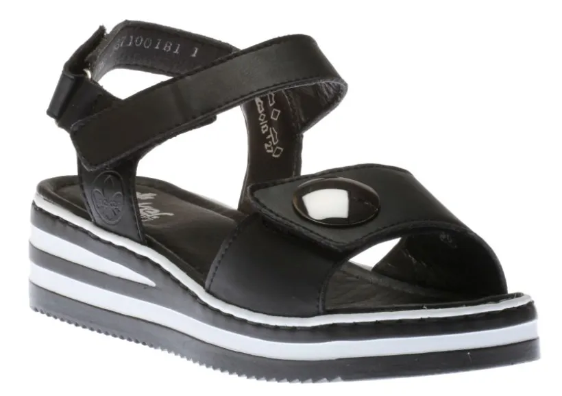 luzern_black_white_stripe_0.webp Luzern Black White Stripe Sole Wedge Sandal