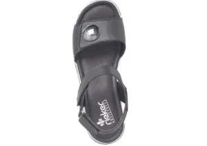 Luzern Black White Stripe Sole Wedge Sandal