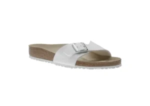 Madrid Birko-Flor White Slide Sandal