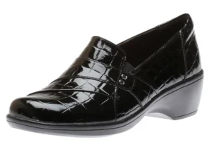 May Marigold Black Croco Slip-On Loafer