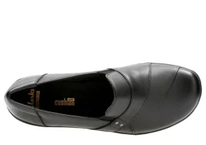 May Marigold Black Leather Slip-On Dress Loafer