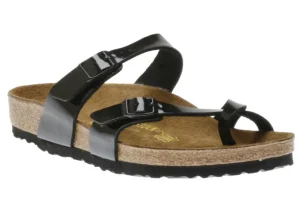 Mayari Birko-Flor Black Patent Sandal