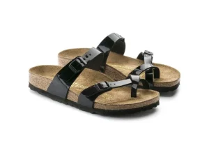 Mayari Birko-Flor Black Patent Sandal