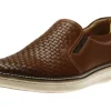 McGuffey Woven Tan Brown Leather Slip-On Sneaker