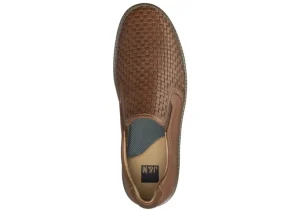 McGuffey Woven Tan Brown Leather Slip-On Sneaker
