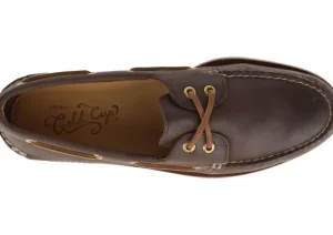 Men's Gold Cup Authentic Original Brown Leather Two Eye Boat Shoe