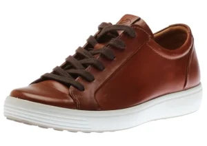 Men's Soft 7 Cognac Brown Leather Lace-Up Sneaker