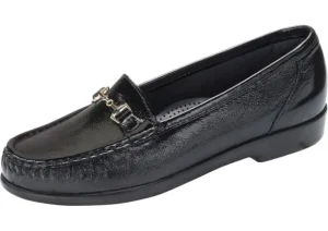 Metro Black Patent Slip On Loafer
