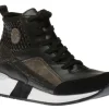 Micro Stretch Black Lace-Up Wedge Sneaker