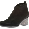 Microstretch Black Embossed Heel Ankle Boot