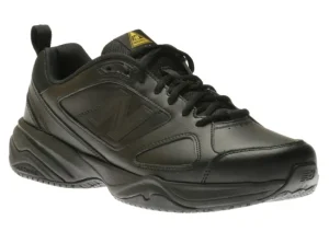 MID626K2 Slip-Resistant Black Leather Sneaker