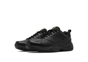 MID626K2 Slip-Resistant Black Leather Sneaker