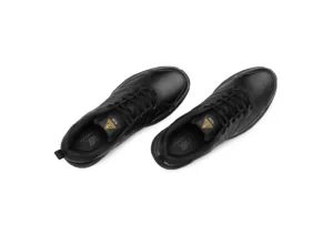 MID626K2 Slip-Resistant Black Leather Sneaker